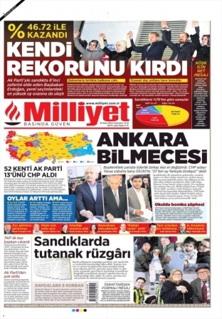 Yerel seçim sonrası gazetelerin manşetleri 20