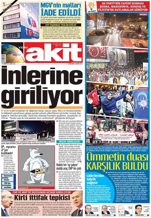BUGÜNKÜ GAZETE MANŞETLERİ (2 NİSAN 2014 ÇARŞAMBA) 11