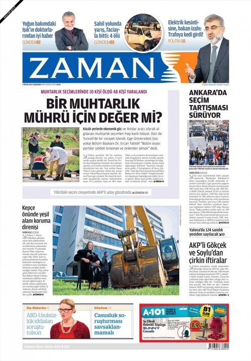 BUGÜNKÜ GAZETE MANŞETLERİ (2 NİSAN 2014 ÇARŞAMBA) 12