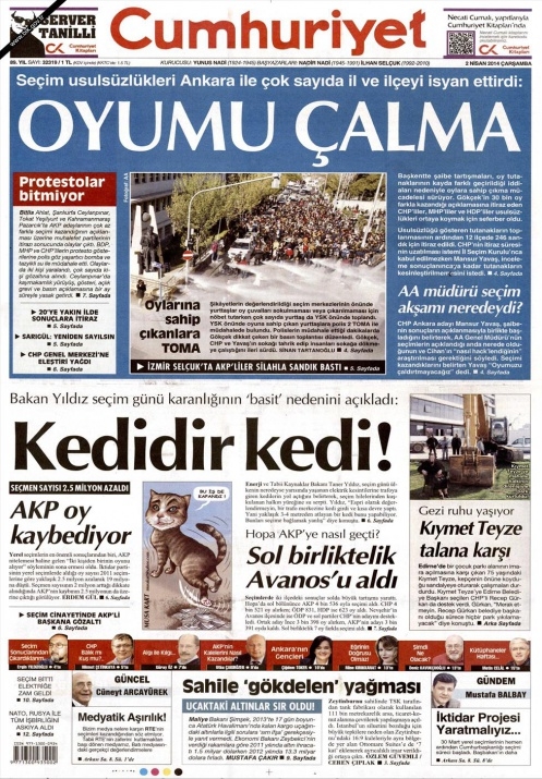 BUGÜNKÜ GAZETE MANŞETLERİ (2 NİSAN 2014 ÇARŞAMBA) 14