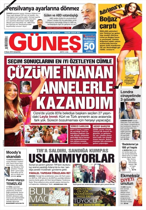 BUGÜNKÜ GAZETE MANŞETLERİ (2 NİSAN 2014 ÇARŞAMBA) 17