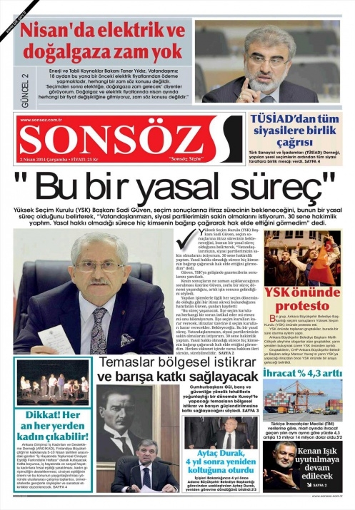 BUGÜNKÜ GAZETE MANŞETLERİ (2 NİSAN 2014 ÇARŞAMBA) 27