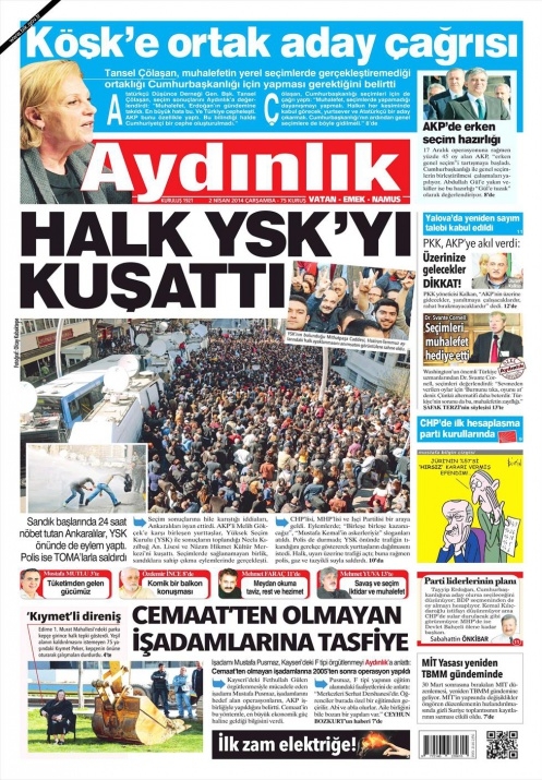 BUGÜNKÜ GAZETE MANŞETLERİ (2 NİSAN 2014 ÇARŞAMBA) 28