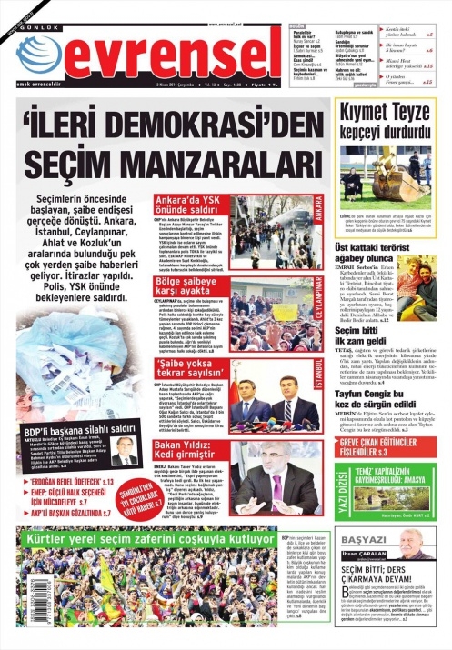 BUGÜNKÜ GAZETE MANŞETLERİ (2 NİSAN 2014 ÇARŞAMBA) 30