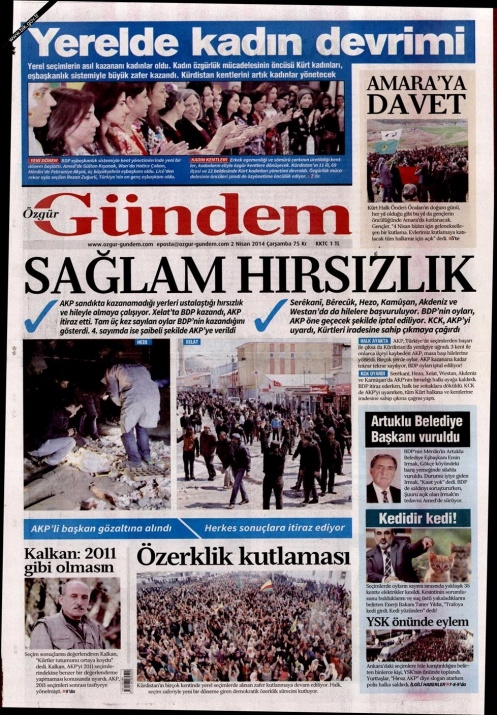 BUGÜNKÜ GAZETE MANŞETLERİ (2 NİSAN 2014 ÇARŞAMBA) 32