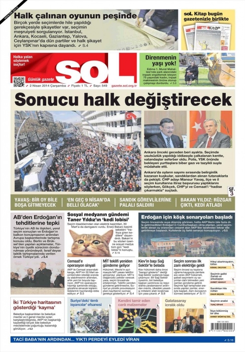 BUGÜNKÜ GAZETE MANŞETLERİ (2 NİSAN 2014 ÇARŞAMBA) 33