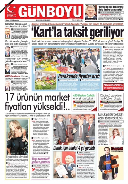 BUGÜNKÜ GAZETE MANŞETLERİ (2 NİSAN 2014 ÇARŞAMBA) 37