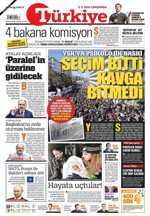 BUGÜNKÜ GAZETE MANŞETLERİ (2 NİSAN 2014 ÇARŞAMBA) 4