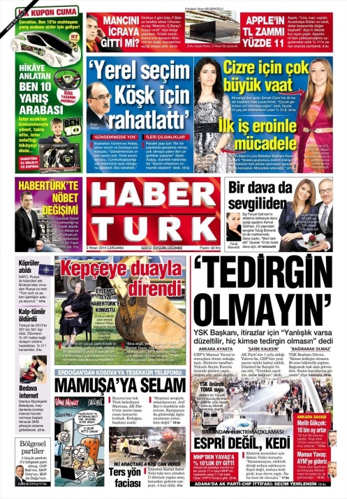BUGÜNKÜ GAZETE MANŞETLERİ (2 NİSAN 2014 ÇARŞAMBA) 8