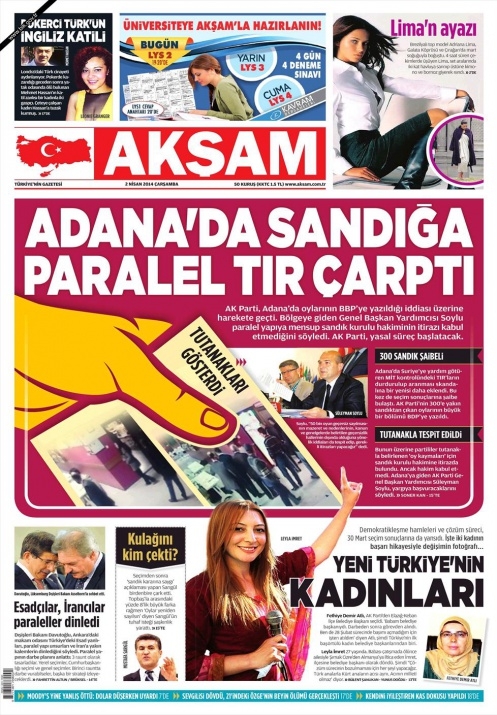 BUGÜNKÜ GAZETE MANŞETLERİ (2 NİSAN 2014 ÇARŞAMBA) 9