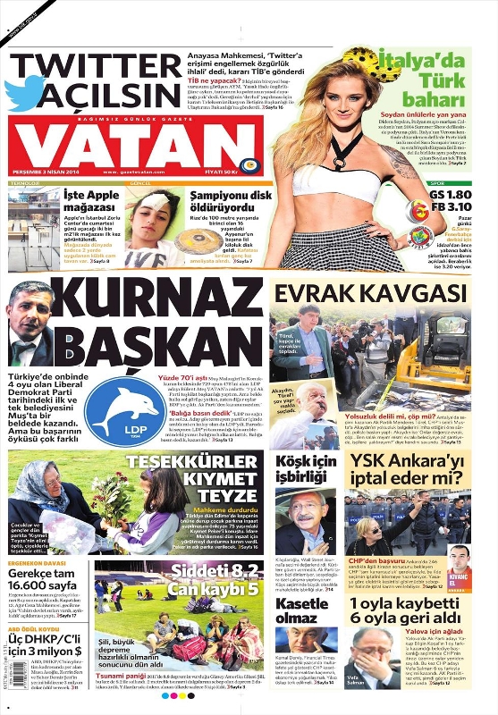 BUGÜNKÜ GAZETE MANŞETLERİ (3 NİSAN PERŞEMBE 2014) 10