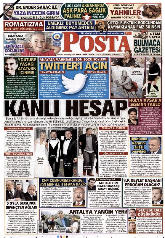 BUGÜNKÜ GAZETE MANŞETLERİ (3 NİSAN PERŞEMBE 2014) 15