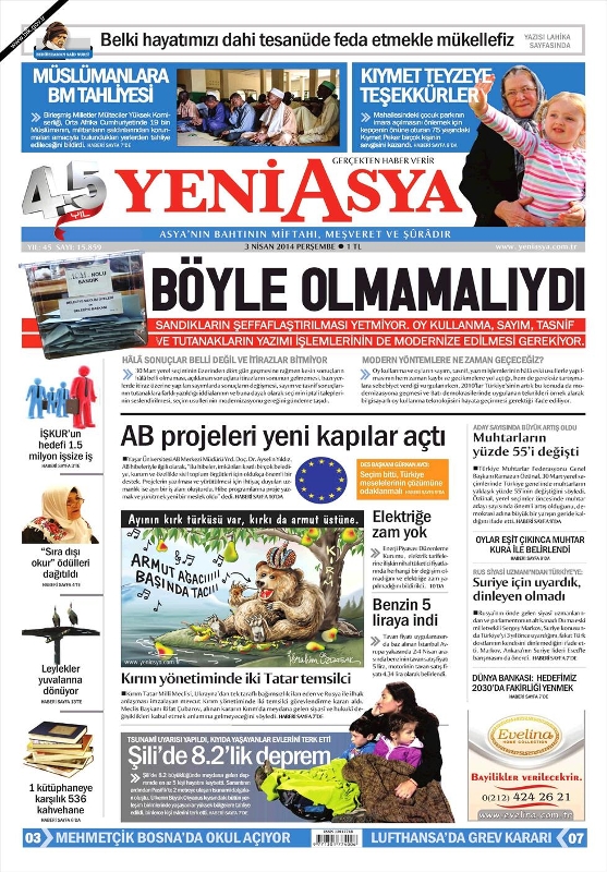 BUGÜNKÜ GAZETE MANŞETLERİ (3 NİSAN PERŞEMBE 2014) 16