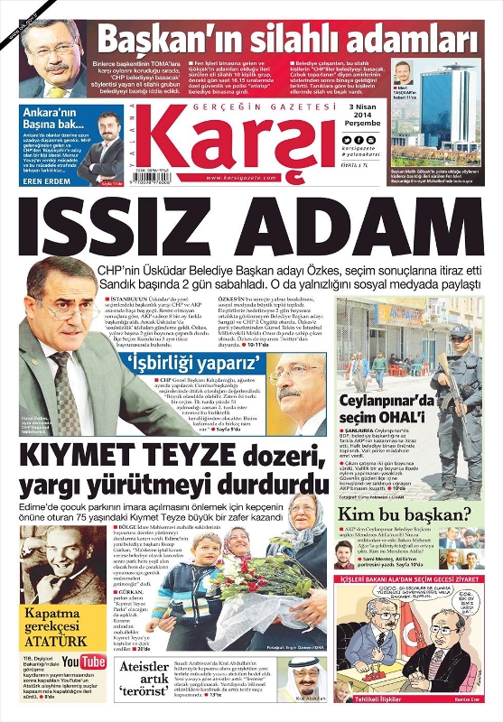 BUGÜNKÜ GAZETE MANŞETLERİ (3 NİSAN PERŞEMBE 2014) 21