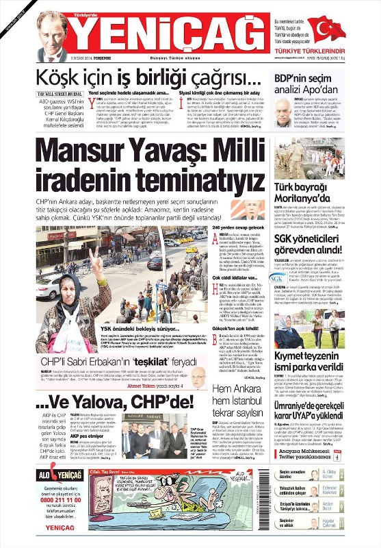BUGÜNKÜ GAZETE MANŞETLERİ (3 NİSAN PERŞEMBE 2014) 23