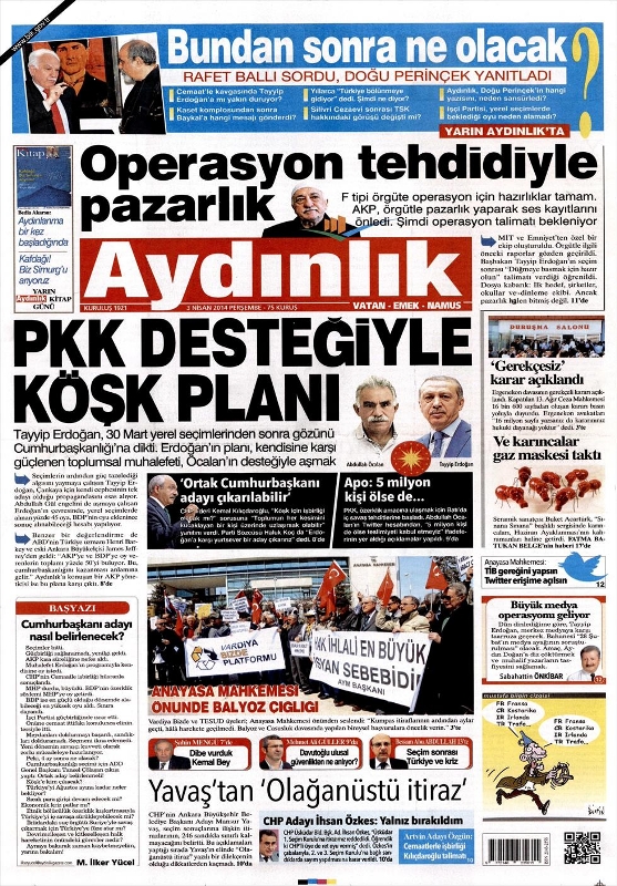BUGÜNKÜ GAZETE MANŞETLERİ (3 NİSAN PERŞEMBE 2014) 28