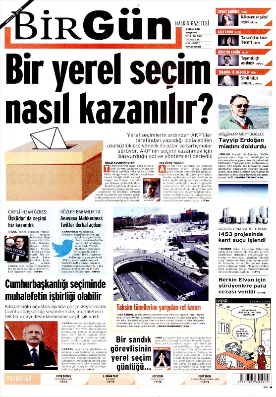 BUGÜNKÜ GAZETE MANŞETLERİ (3 NİSAN PERŞEMBE 2014) 35
