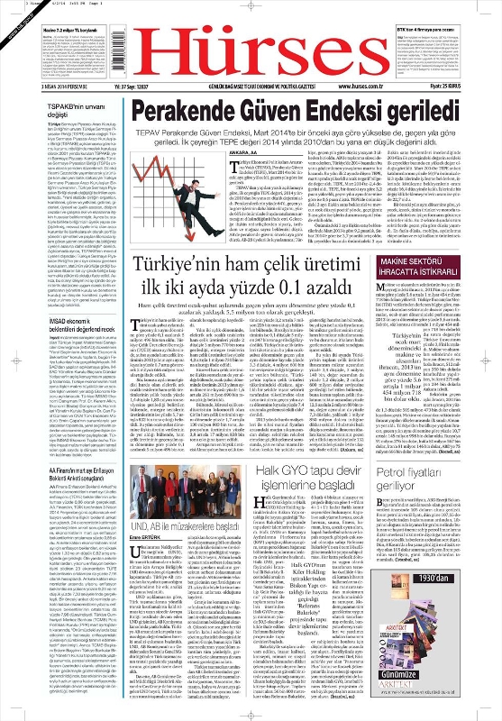 BUGÜNKÜ GAZETE MANŞETLERİ (3 NİSAN PERŞEMBE 2014) 37