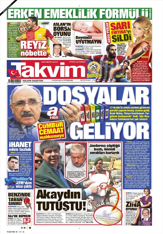 BUGÜNKÜ GAZETE MANŞETLERİ (3 NİSAN PERŞEMBE 2014) 7