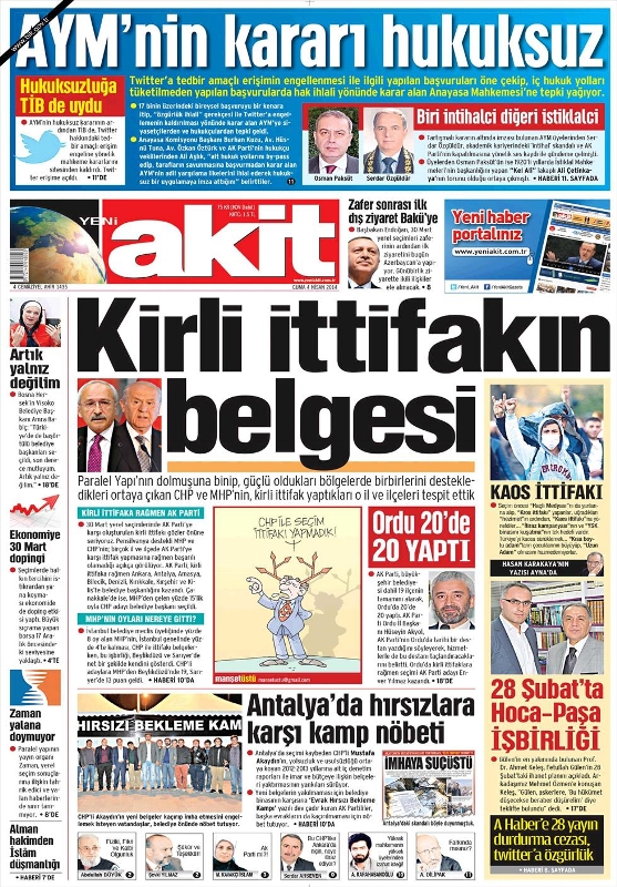 BUGÜNKÜ GAZETE MANŞETLERİ (4 NİSAN 2014 CUMA) 10