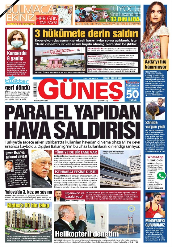 BUGÜNKÜ GAZETE MANŞETLERİ (4 NİSAN 2014 CUMA) 11