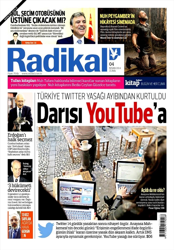 BUGÜNKÜ GAZETE MANŞETLERİ (4 NİSAN 2014 CUMA) 14