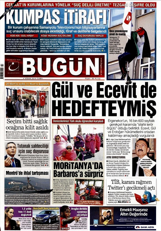 BUGÜNKÜ GAZETE MANŞETLERİ (4 NİSAN 2014 CUMA) 18