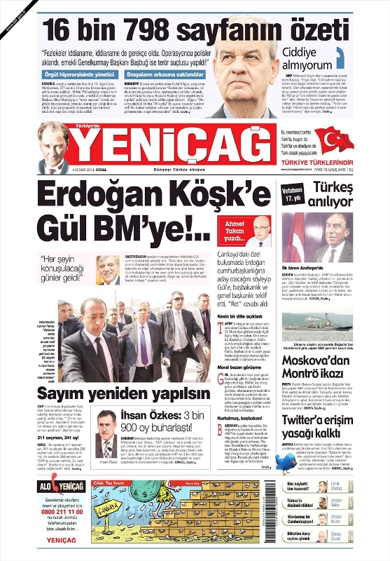 BUGÜNKÜ GAZETE MANŞETLERİ (4 NİSAN 2014 CUMA) 23