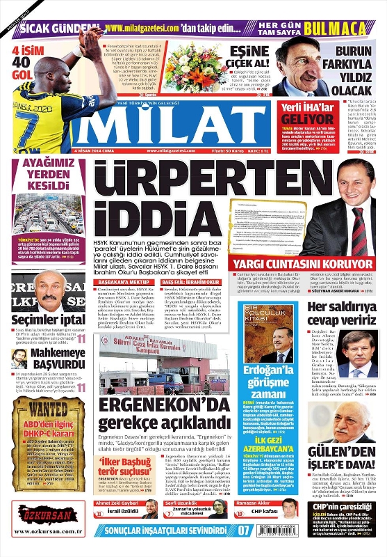 BUGÜNKÜ GAZETE MANŞETLERİ (4 NİSAN 2014 CUMA) 24