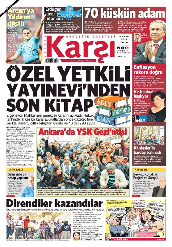 BUGÜNKÜ GAZETE MANŞETLERİ (4 NİSAN 2014 CUMA) 25