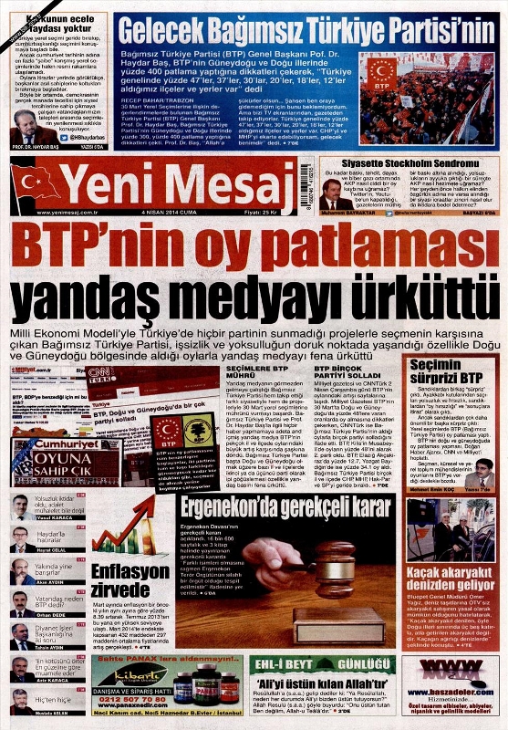 BUGÜNKÜ GAZETE MANŞETLERİ (4 NİSAN 2014 CUMA) 26