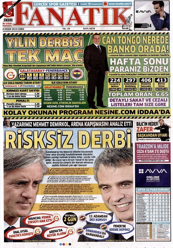 BUGÜNKÜ GAZETE MANŞETLERİ (4 NİSAN 2014 CUMA) 30