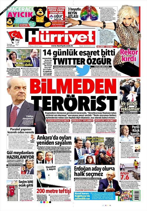 BUGÜNKÜ GAZETE MANŞETLERİ (4 NİSAN 2014 CUMA) 8