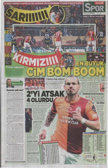 DEV DERBİ GAZETE MANŞETLERİNDE 2
