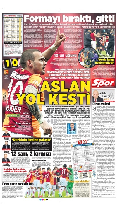 DEV DERBİ GAZETE MANŞETLERİNDE 21