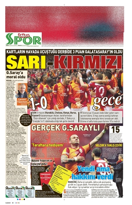 DEV DERBİ GAZETE MANŞETLERİNDE 24