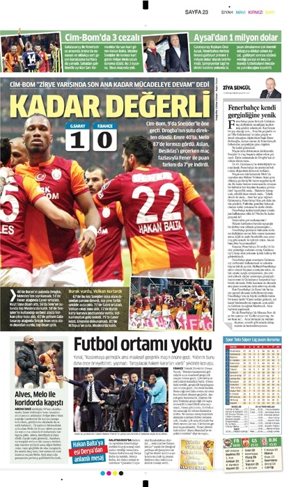 DEV DERBİ GAZETE MANŞETLERİNDE 27