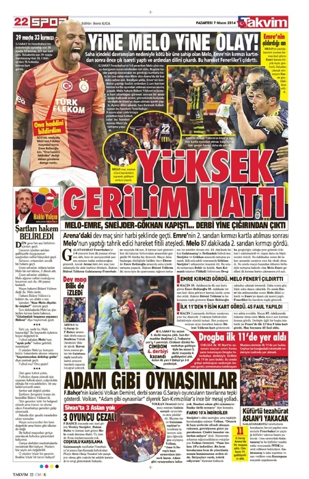 DEV DERBİ GAZETE MANŞETLERİNDE 28