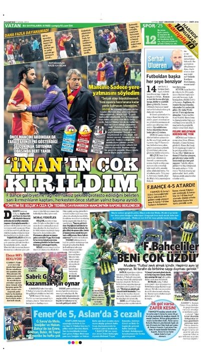 DEV DERBİ GAZETE MANŞETLERİNDE 34