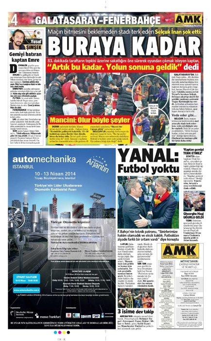 DEV DERBİ GAZETE MANŞETLERİNDE 4