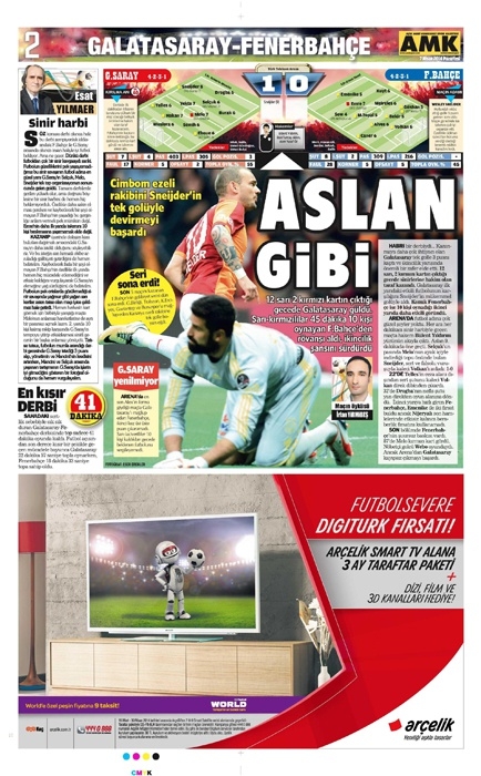DEV DERBİ GAZETE MANŞETLERİNDE 6