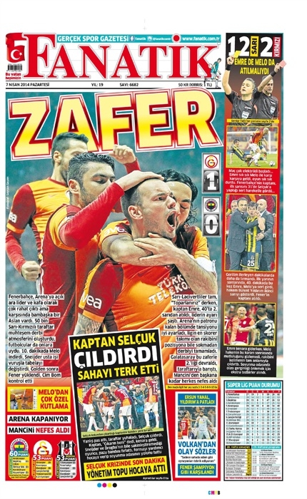 DEV DERBİ GAZETE MANŞETLERİNDE 9