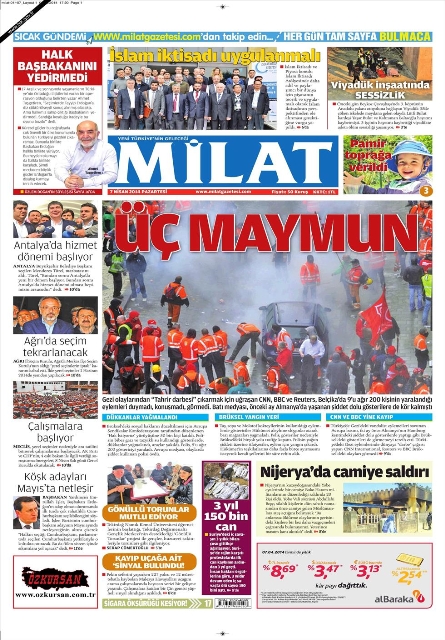 BUGÜNKÜ GAZETE MANŞETLERİ (7 NİSAN 2014 PAZARTESİ) 13