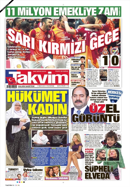 BUGÜNKÜ GAZETE MANŞETLERİ (7 NİSAN 2014 PAZARTESİ) 15