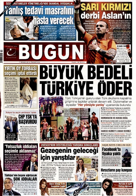BUGÜNKÜ GAZETE MANŞETLERİ (7 NİSAN 2014 PAZARTESİ) 17