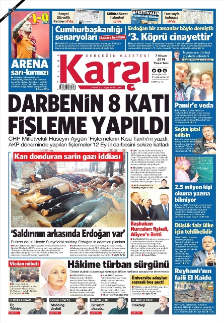 BUGÜNKÜ GAZETE MANŞETLERİ (7 NİSAN 2014 PAZARTESİ) 27
