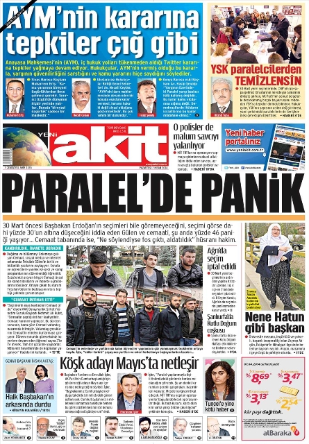 BUGÜNKÜ GAZETE MANŞETLERİ (7 NİSAN 2014 PAZARTESİ) 3