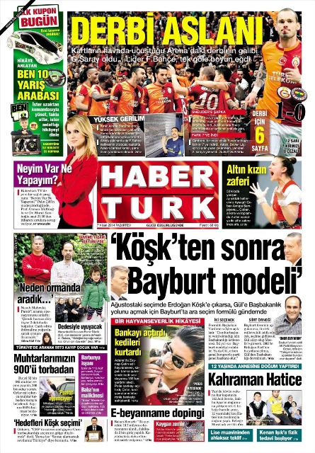 BUGÜNKÜ GAZETE MANŞETLERİ (7 NİSAN 2014 PAZARTESİ) 6