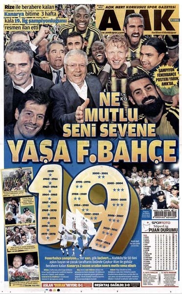 Fenerbahçe gazete manşetlerini süsledi