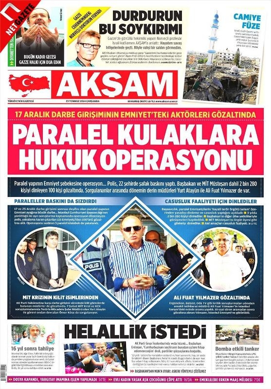 PARALEL OPERASYON GAZETE MANŞETLERİNDE 1